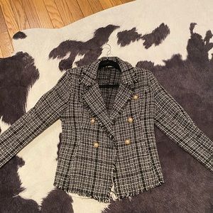 Tweed pearl blazer
